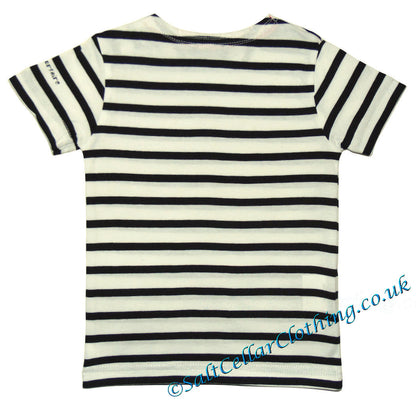 Captain Corsaire Kids 'Alvise' Anchor Print Striped Tee - White / Navy