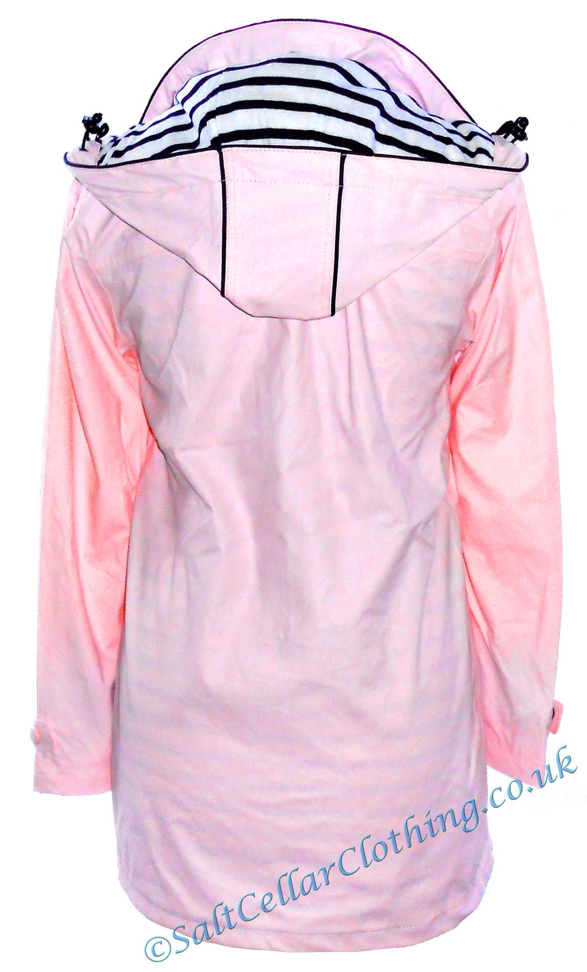 Captain Corsaire women's Regate Ete stripey lined waterproof rain jacket in Pale Pink.