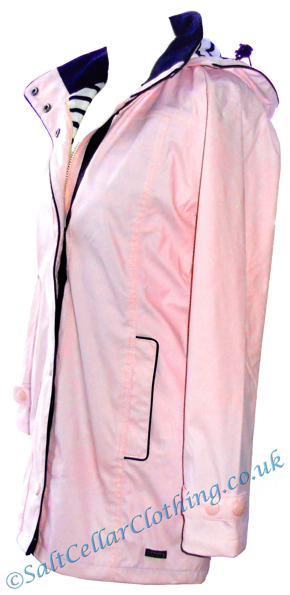 Pale Pink waterproof women's Regate Ete rain jacket from Captain Corsaire.