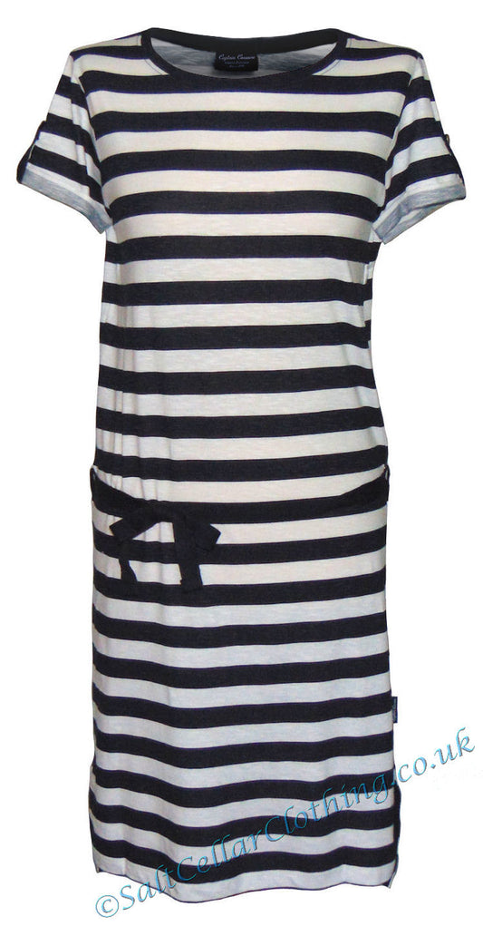 Captain Corsaire Womens 'Ivana' Striped Dress - White / Navy