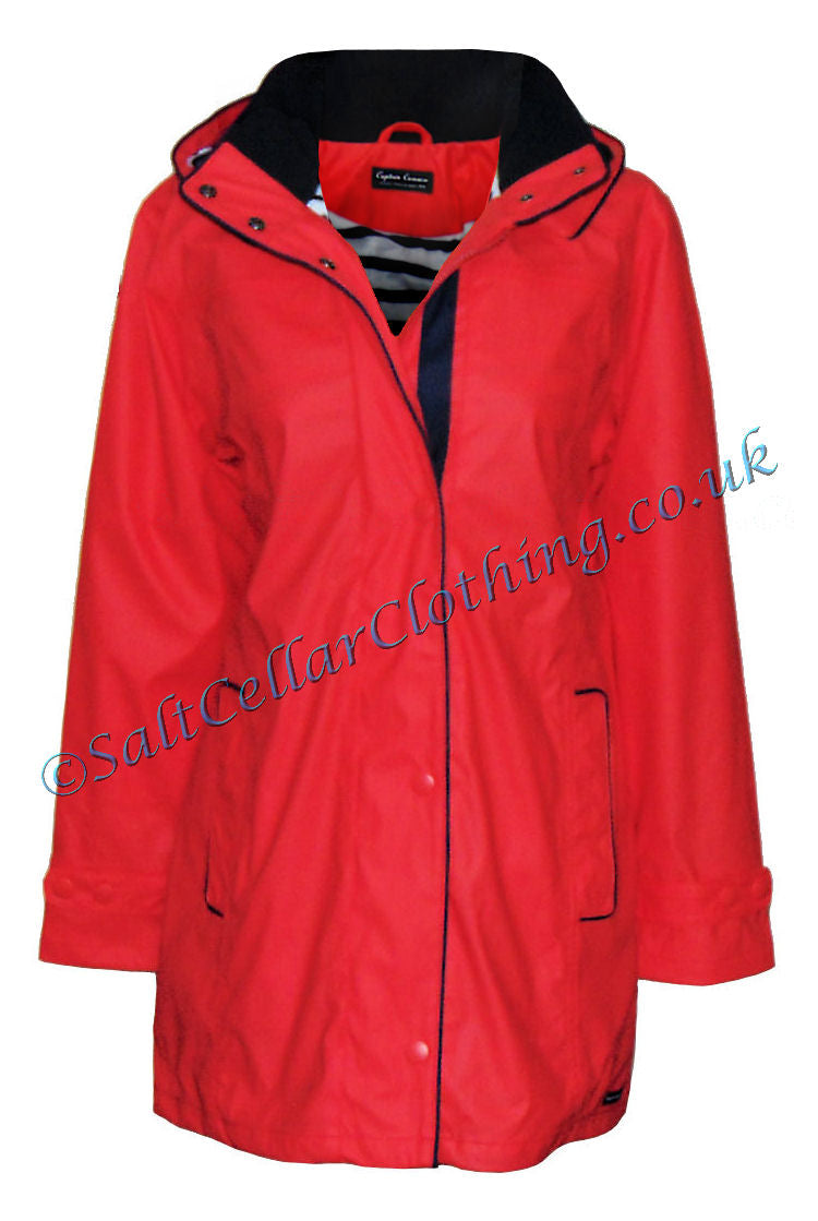 Captain Corsaire women's Regate Ete waterproof rain jacket in Capucine Red / Orange.