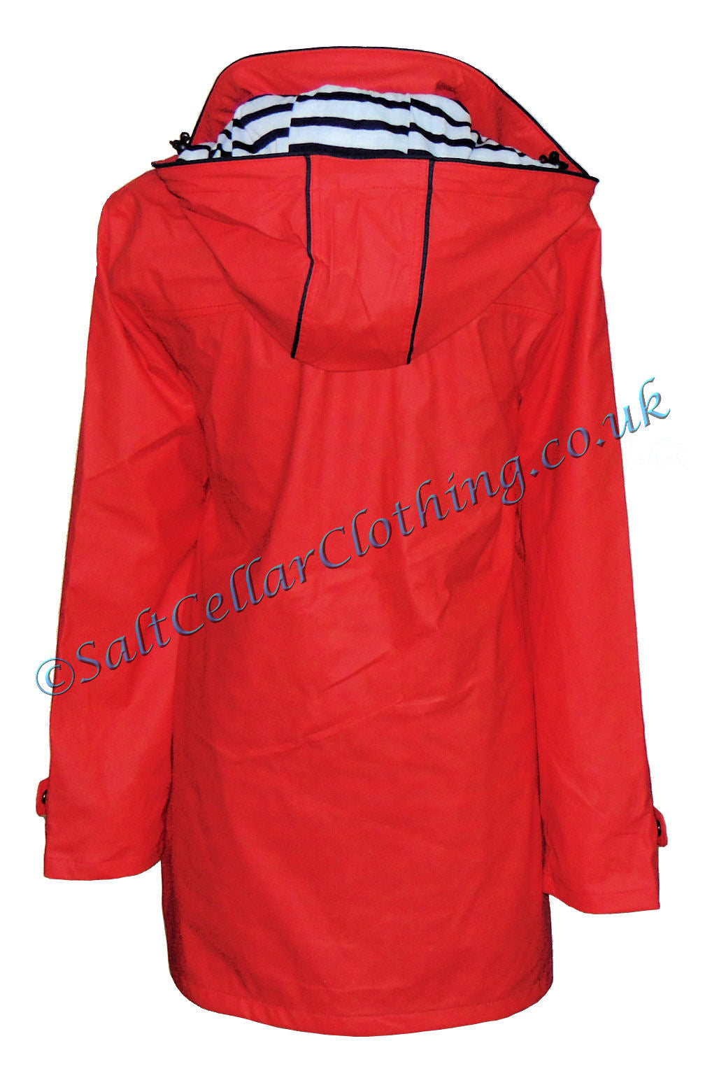Captain Corsaire women's nautical style Regate Ete waterproof rain coat in Capucine Red / Orange.
