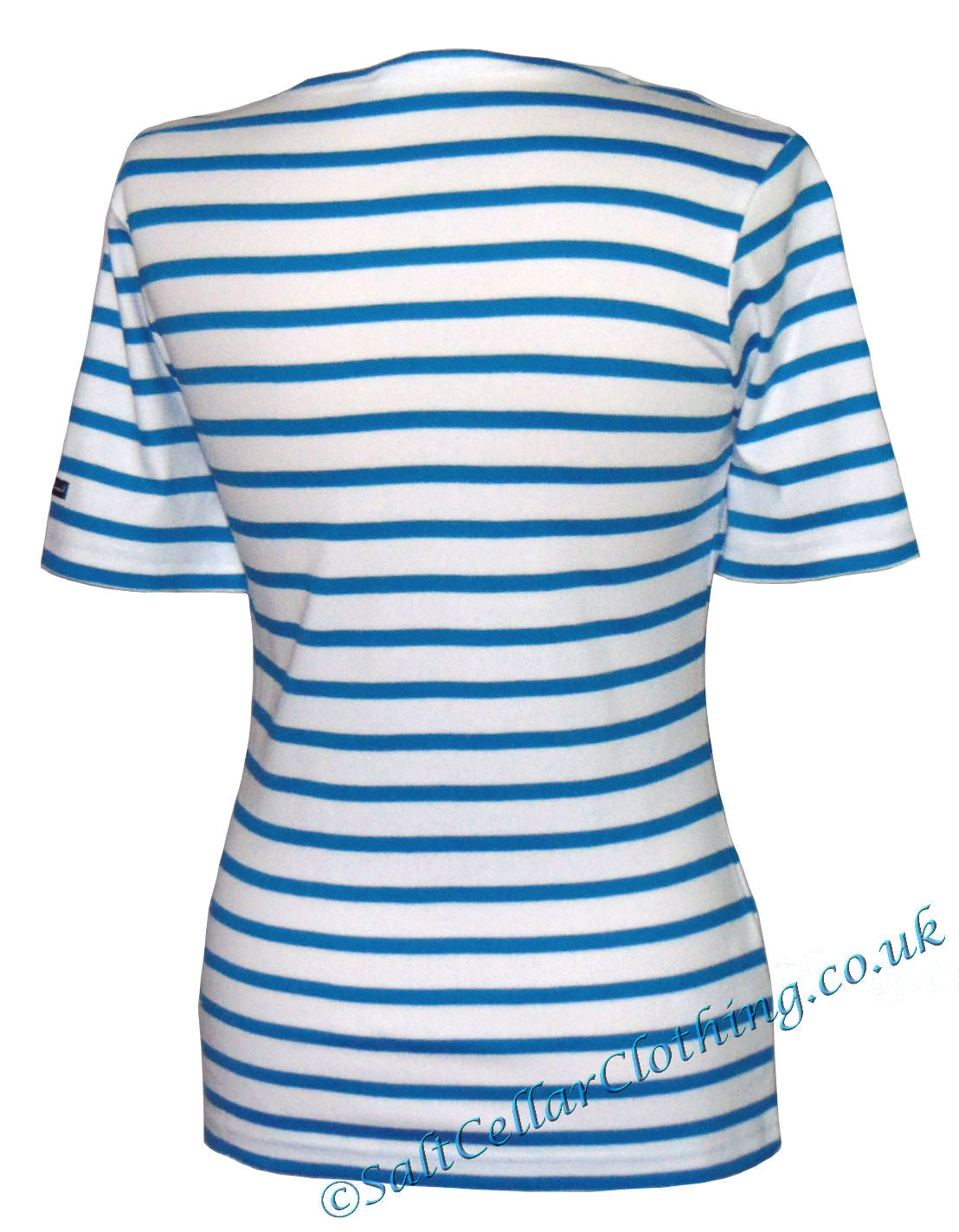 Captain Corsaire Womens 'Fregate MC' Striped Breton Tee - White / Azulli Blue
