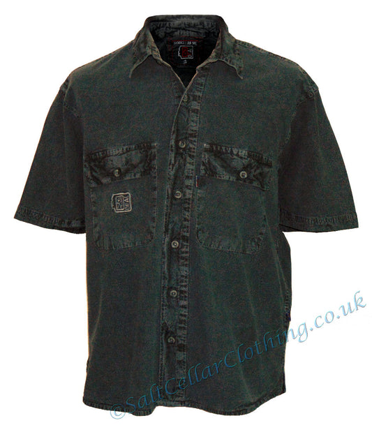 Deal Clothing Mens 'AS101' Short-Sleeved Shirt - Charcoal Grey
