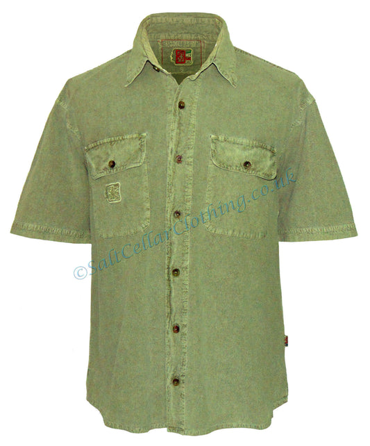 Deal Clothing Mens 'AS101' Short-Sleeved Shirt - Olive Green