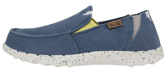 Dude Mens 'Farty Washed' Slip On Shoes - Blue Stone Yellow