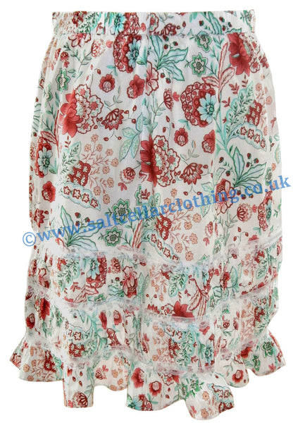 Goubi Womens 'V72' Lace Trim Skirt - Mumu Floral Print