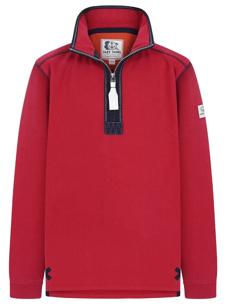 Lazy Jacks Kids 'LJ3C' 1/4 Zip Sweatshirt - Crimson Red