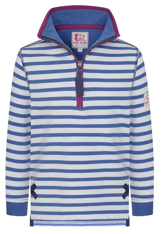 Lazy Jacks Kids LJ35C 1/4 Zip Sweatshirt - Sapphire Blue