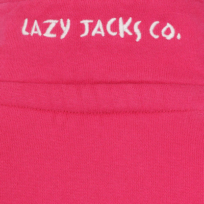 Kids Lazy jacks sweatshirt with embroidered logo collar in pink