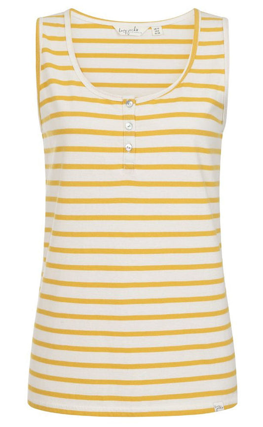 Lazy Jacks Womens 'LJ110' Striped Vest - Maize Yellow