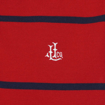 Lazy Jacks Mens 'LJ18E' Stripe Pique Polo Shirt - Crimson Red