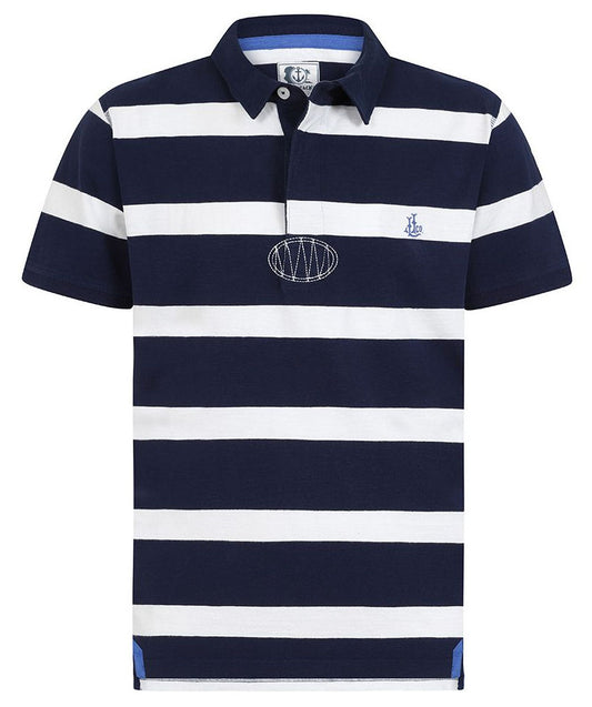 Lazy Jacks Mens 'LJ27E' Stripe Polo Shirt - Marine Navy