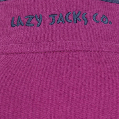 Lazy Jacks Womens 'LJ3' Zip Neck Sweatshirt - Berry