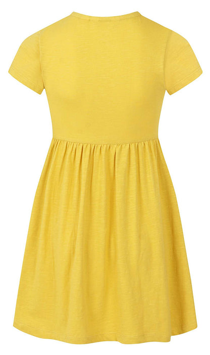 Lazy Jacks Kids 'LJ374C' Short Sleeved Dress - Gorse Yellow