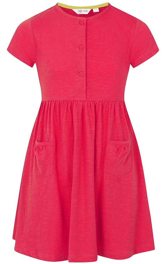Lazy Jacks Kids 'LJ374C' Short Sleeved Dress - Cerise