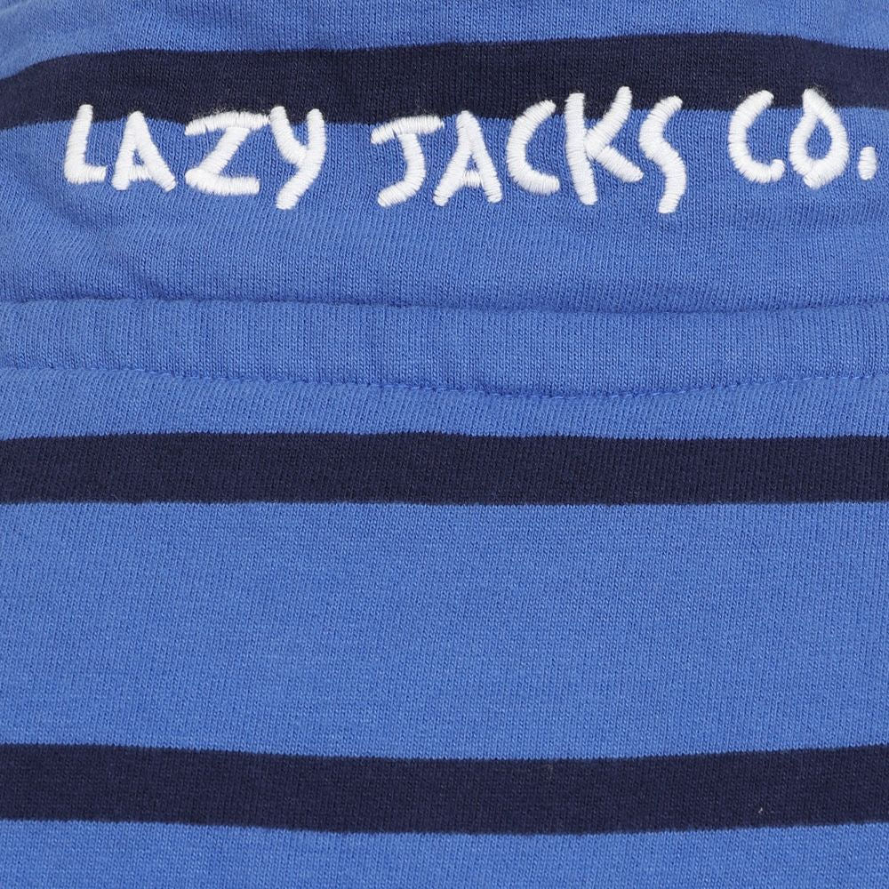 Lazy Jacks Mens 'LJ39' Zip Neck Stripe Sweatshirt - Denim Blue