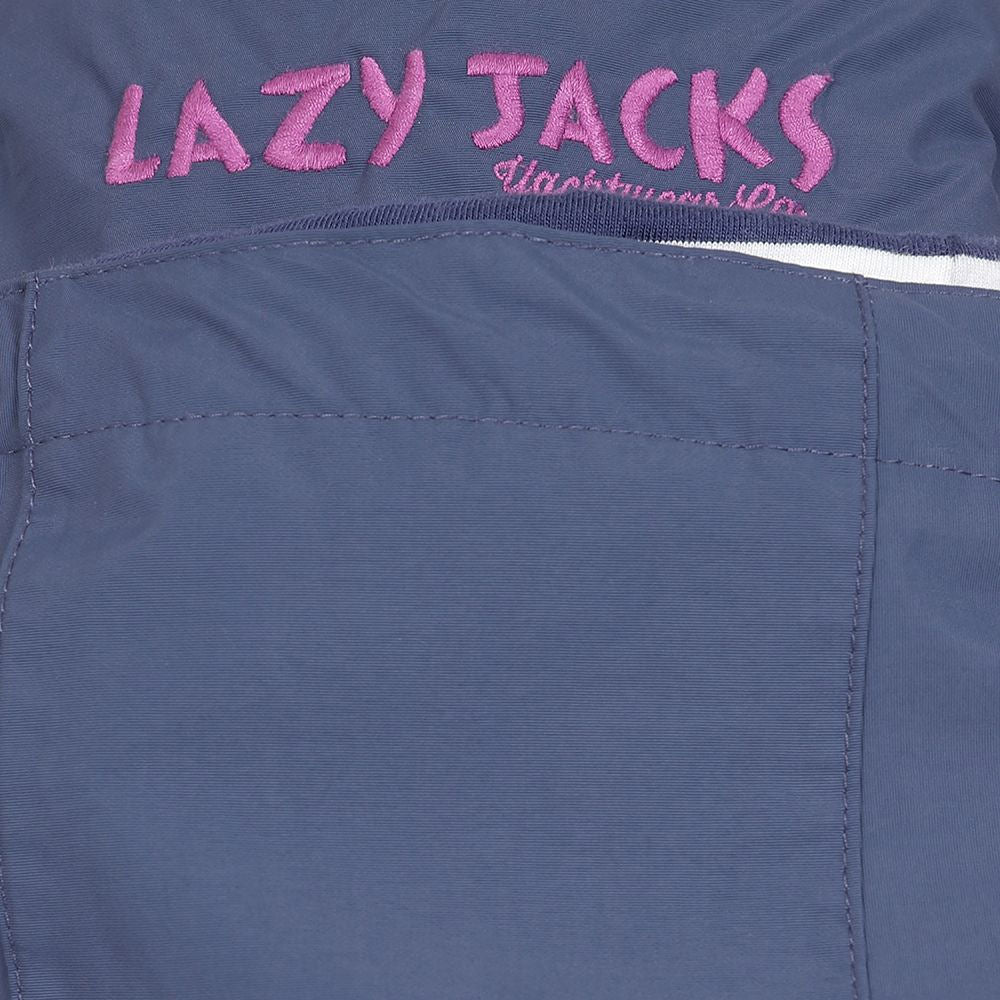 Lazy Jacks women's LJ67 waterproof knee length rain coat from Lazy Jacks in Marine Navy with stripe pattern lining.