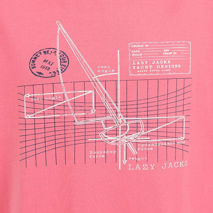 Lazy Jacks Mens 'LJ15' Printed Tee - Lobster Red
