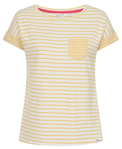 Lazy Jacks Womens 'LJ162' Short Sleeve Stripe Tee - Lemon Yellow