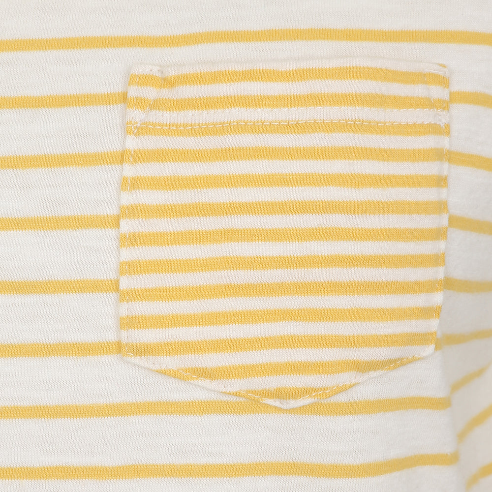 Lazy Jacks Womens 'LJ162' Short Sleeve Stripe Tee - Lemon Yellow