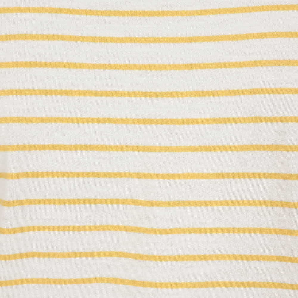 Lazy Jacks Womens 'LJ162' Short Sleeve Stripe Tee - Lemon Yellow