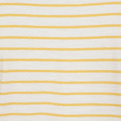 Lazy Jacks Womens 'LJ162' Short Sleeve Stripe Tee - Lemon Yellow