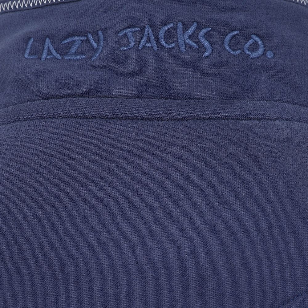 La\y Jacks marine navy sweatshirt with embroidered logo collar