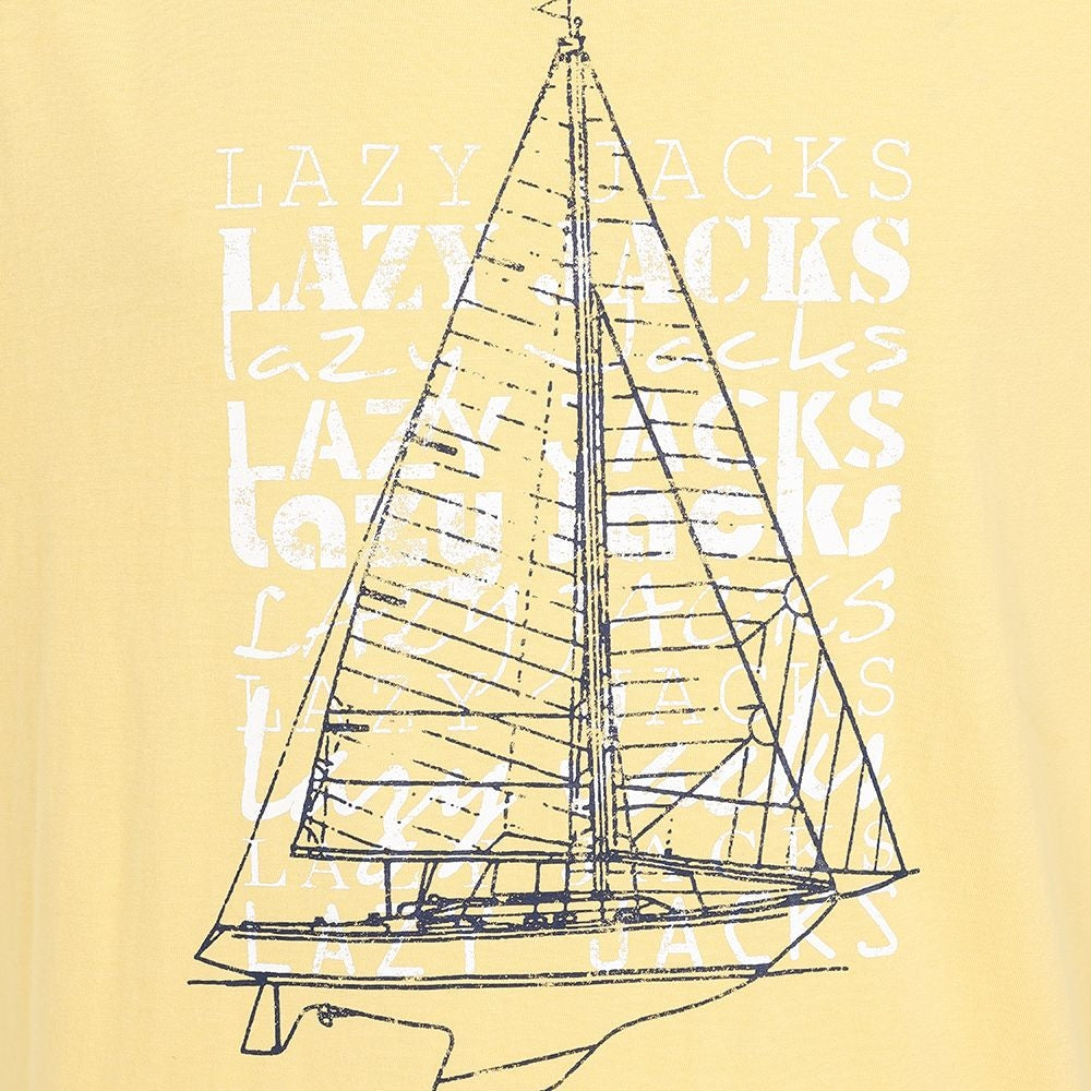 Lazy Jacks Mens 'LJ15' Printed Tee - Lemon Yellow