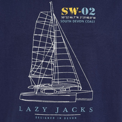 Lazy Jacks Mens 'LJ15' Printed Tee - Marine Navy