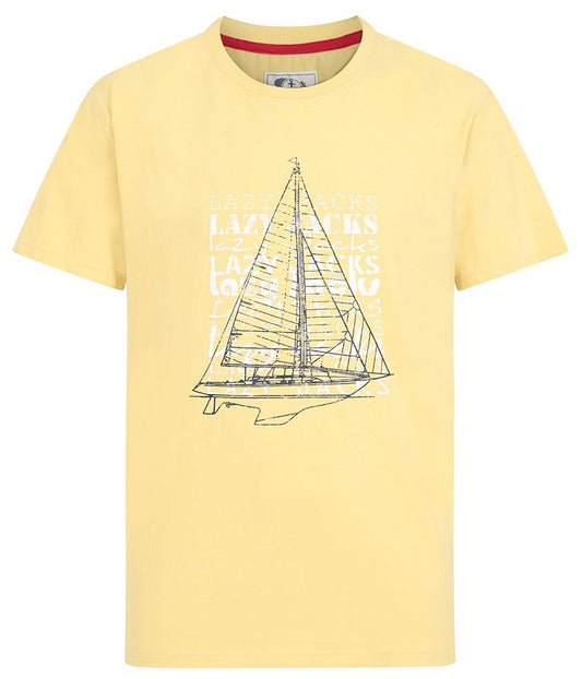 Lazy Jacks Kids 'LJ15C' Printed Tee - Lemon Yellow