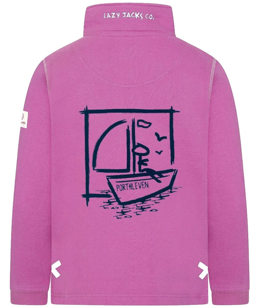 Lazy Jacks Kids 'LJ3CP' Porthleven Print Sweatshirt - Raspberry Pink