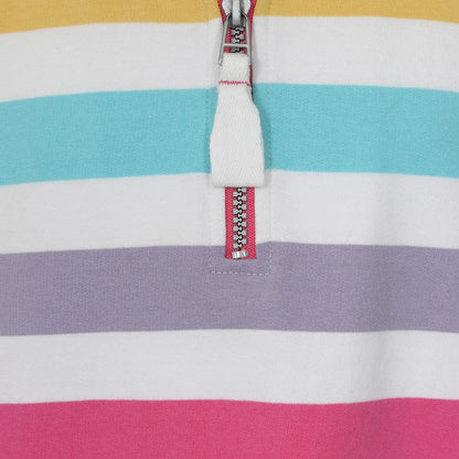 Lazy Jacks Kids 'LJ35C' 1/4 Zip Sweatshirt - Pastel Stripe