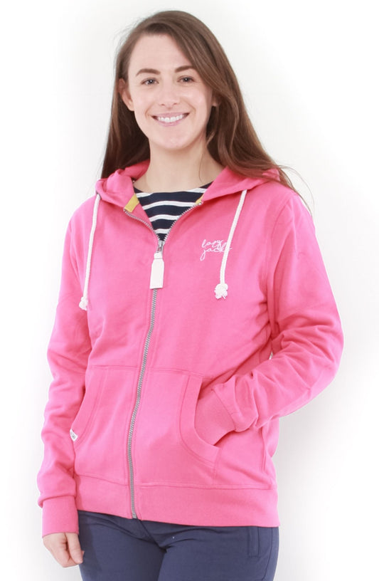 Lazy Jacks Womens 'LJ101' Zip Through Hoody - Blush Pink