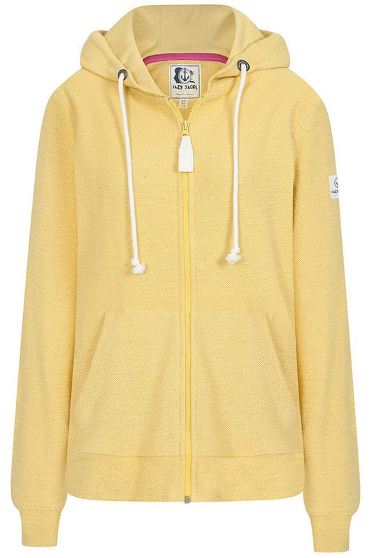 Lazy Jacks Womens 'LJ102' Textured Hoody - Lemon Yellow
