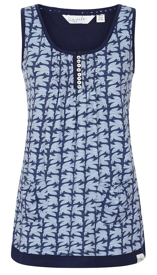 Lazy Jacks Womens 'LJ10' Sleeveless Tunic - Bluebird Print