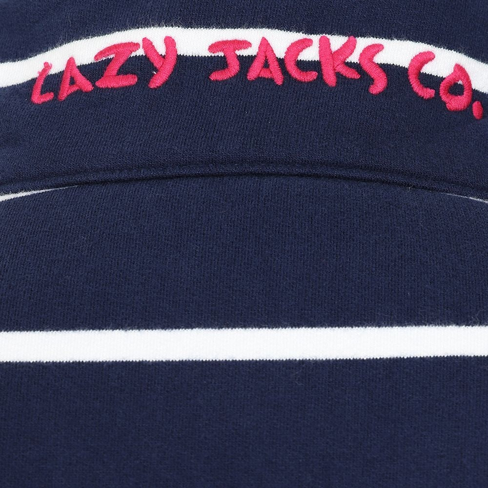 Lazy Jacks Womens 'LJ32' Full Zip Stripe Sweatshirt - Marine