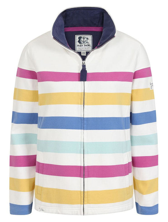 Lazy Jacks Womens 'LJ32' Full Zip Stripe Sweatshirt - Multi – Salt Cellar  Clothing