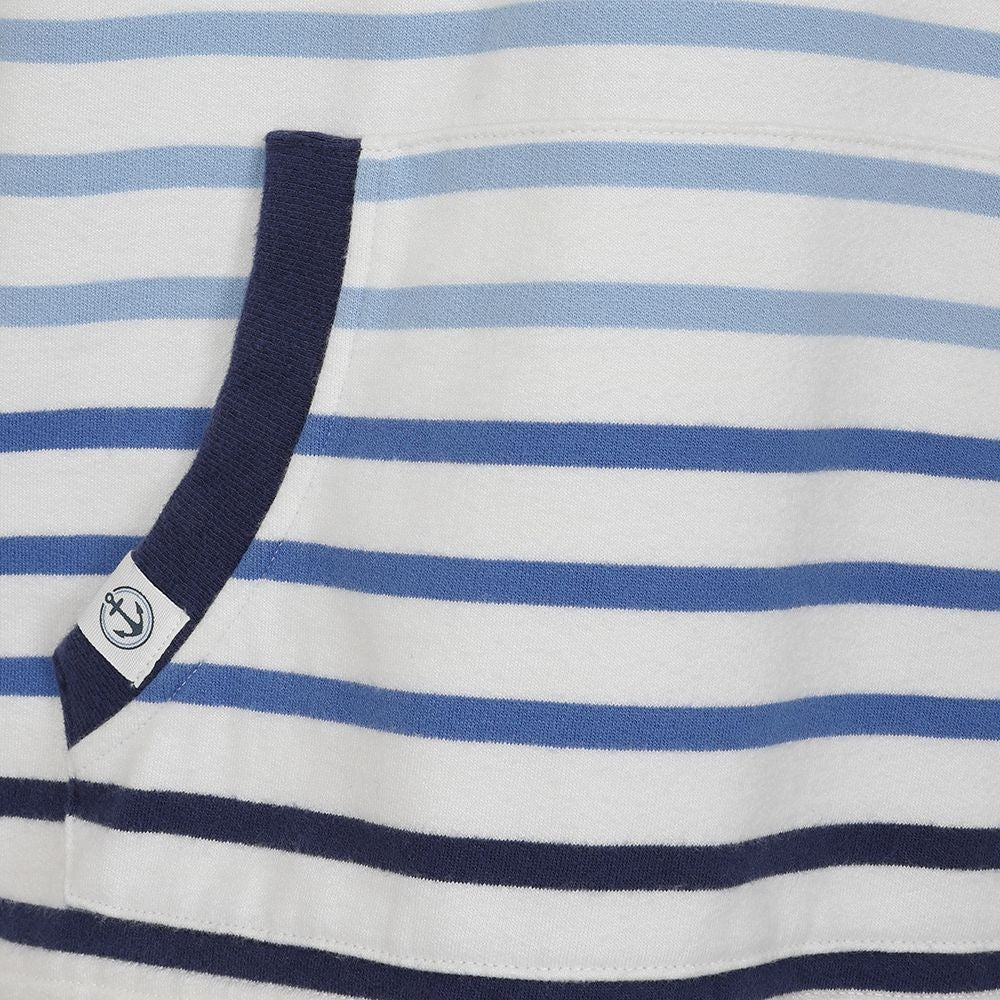 Lazy Jacks Womens 'LJ36' Stripe Hoody - White / Blue / Navy