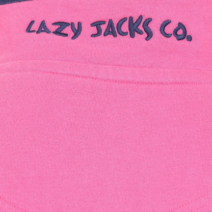 Lazy Jacks Unisex 'LJ3' Zip Neck Sweatshirt - Sorbet Pink