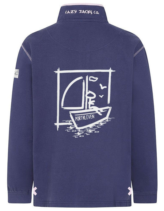 Lazy Jacks women's LJ3 Porthleven print sweatshirt in Twilight Navy