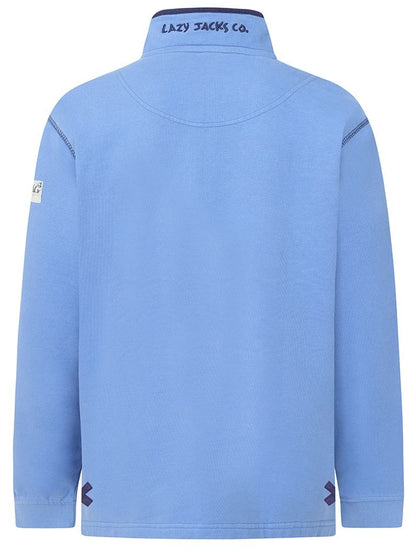 Lazy Jacks Womens 'LJ3' Zip Neck Sweatshirt - Azure Blue