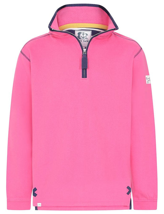Lazy Jacks Unisex 'LJ3' Zip Neck Sweatshirt - Sorbet Pink