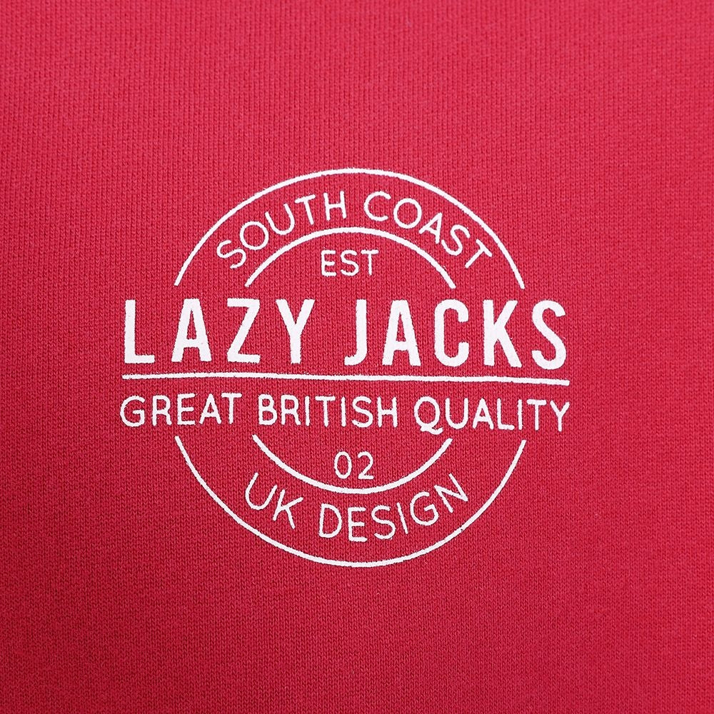 Lazy Jacks Mens 'LJ21' Printed Hoodie - Crimson Red