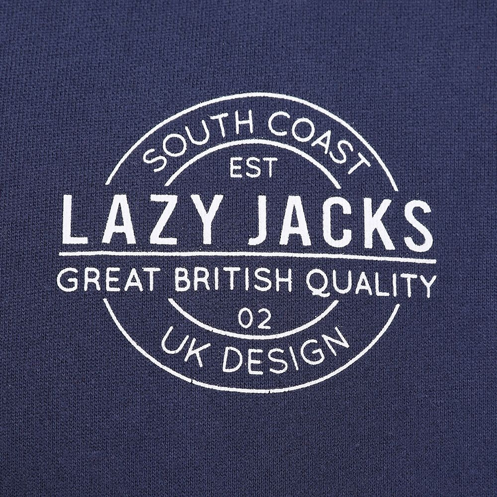 Lazy Jacks Mens 'LJ21' Printed Hoodie - Marine Navy