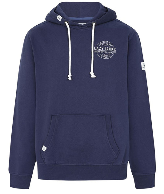 Lazy Jacks Mens 'LJ21' Printed Hoodie - Marine Navy