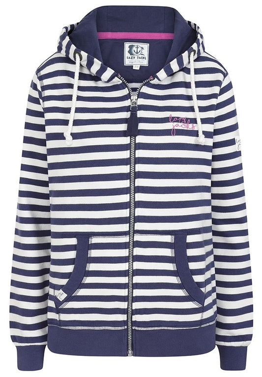 Lazy Jacks Womens 'LJ101S' Stripe Hoody - Twilight