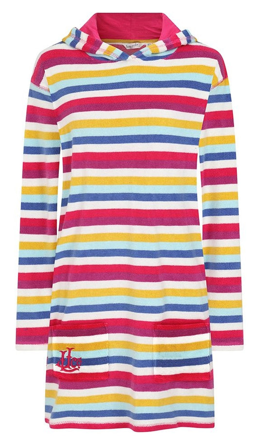 Lazy Jacks Womens 'LJ65' Towelling Beach Robe - Multicolour Stripe