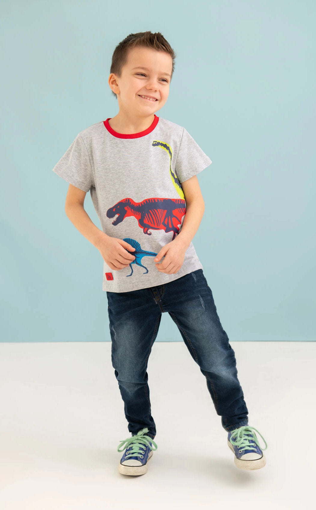 Lighthouse Kids 'Oliver' Short Sleeve Dinosaur Print Tee