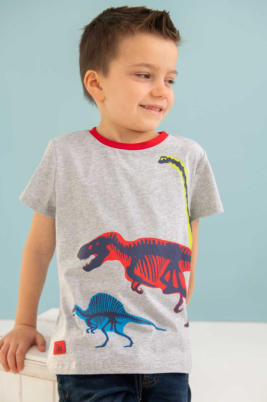 Lighthouse Kids 'Oliver' Short Sleeve Dinosaur Print Tee